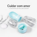 Garrafa 3 em 1 de Passeio para Cães com Bebedouro, Comedouro e Porta Saquinhos Multifuncional Portátil