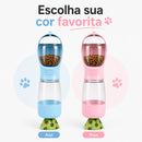 Garrafa 3 em 1 de Passeio para Cães com Bebedouro, Comedouro e Porta Saquinhos Multifuncional Portátil